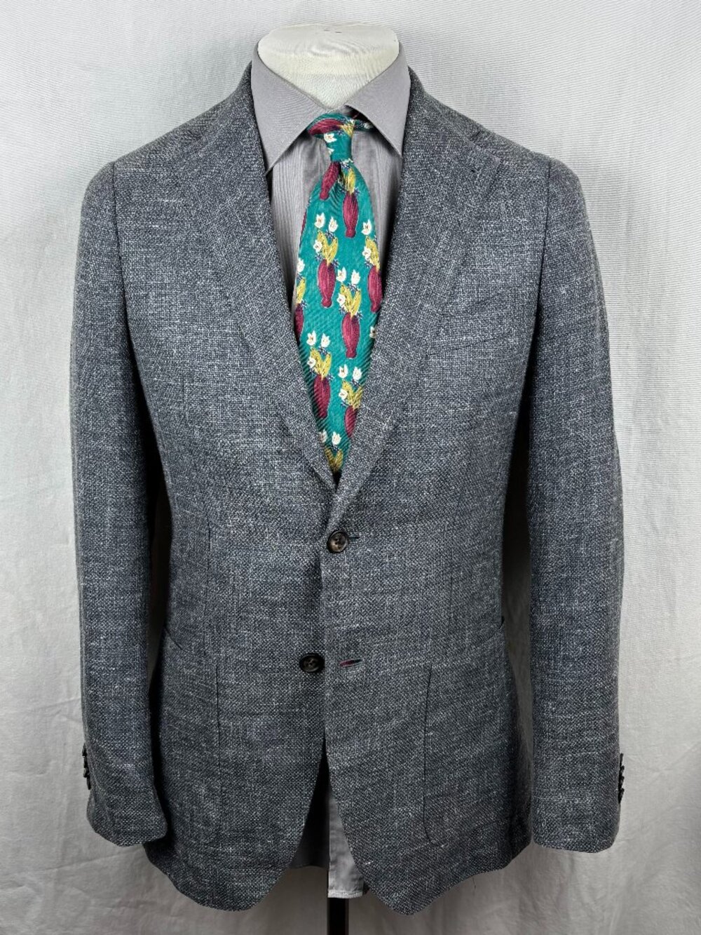 Proper Cloth Botta Giuseppe Wool Silk Linen Sport Coat 38R Grey Custom Blazer